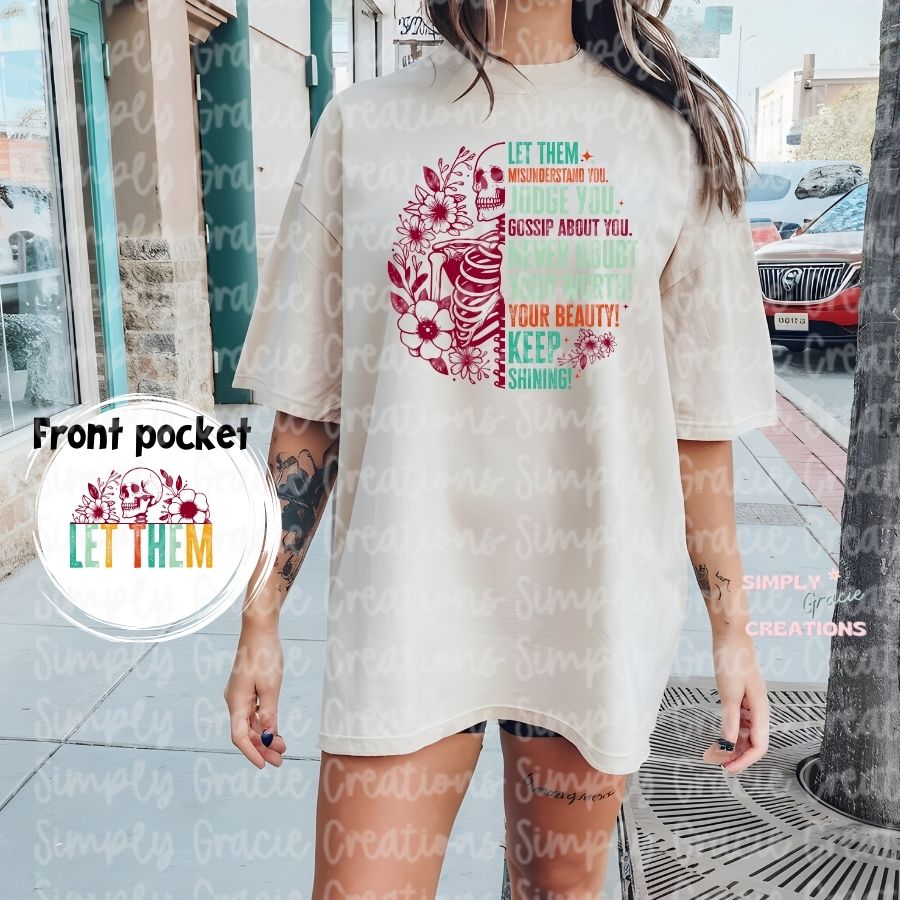 Let Them Color Text T-shirt