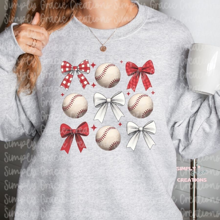 Baseball Coquette Tee or Crewneck