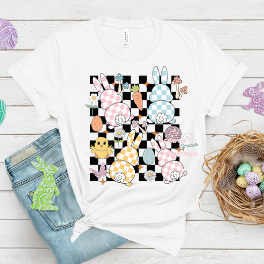 Retro Bunnies Tee or Crewneck