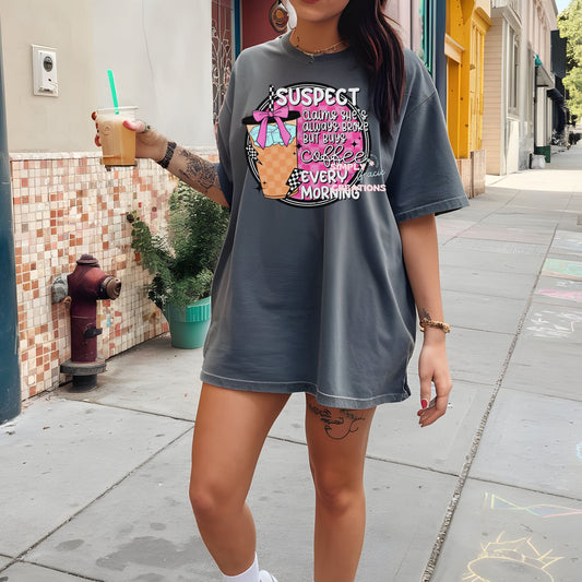 Suspect claims she’s always broke but buy coffee every morning